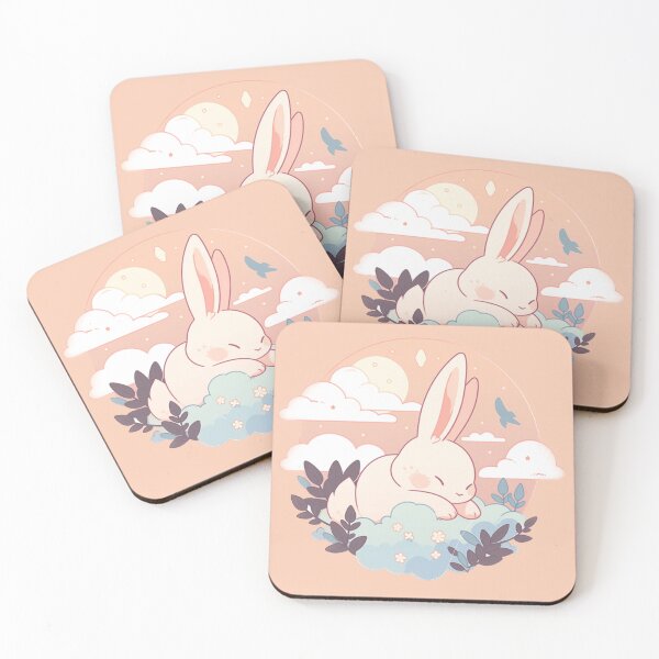 Item preview, Dreaming bunny - peach designed and sold by CastleCloud9.