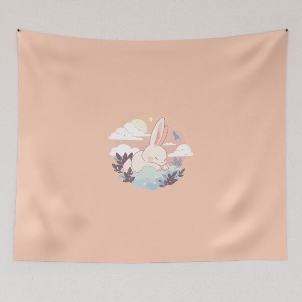 Item preview, Dreaming bunny - peach designed and sold by CastleCloud9.
