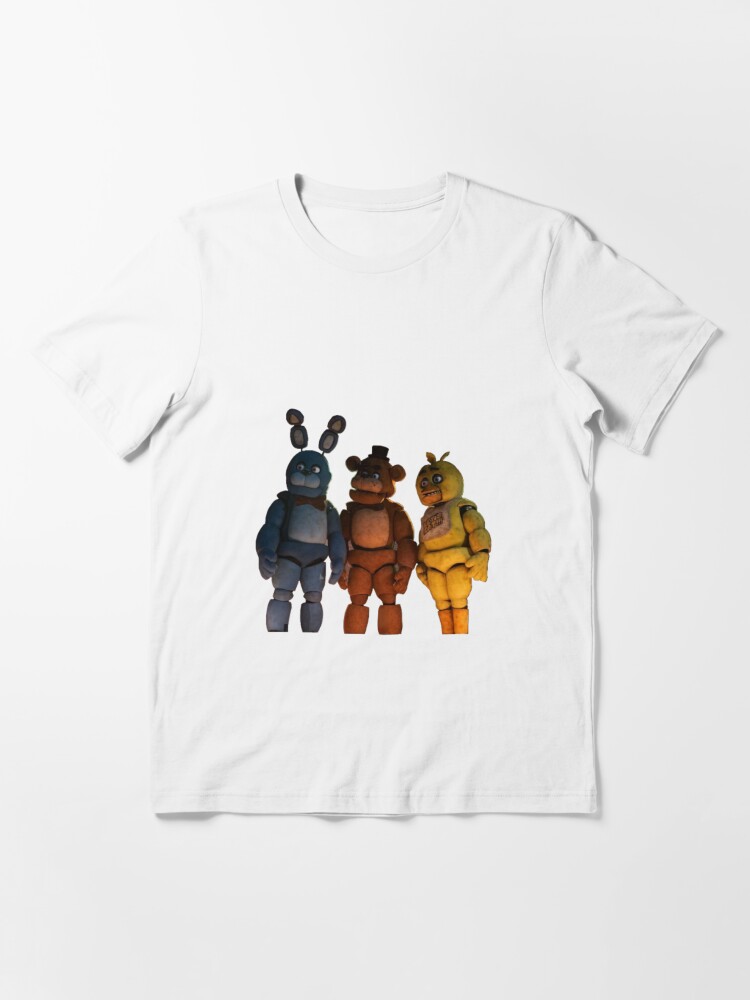 Fnaf Film Style Group T-shirt, Creepy Animatronics Chica Bonnie