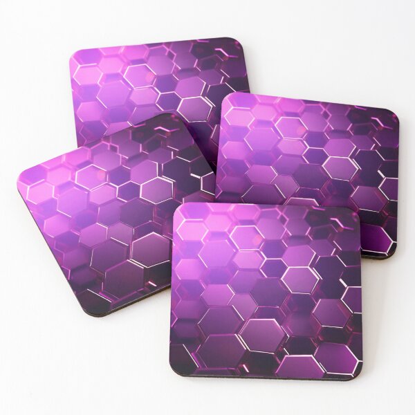 Artikelvorschau, Purple black metallic background with hexagons. entworfen und verkauft von anytka.