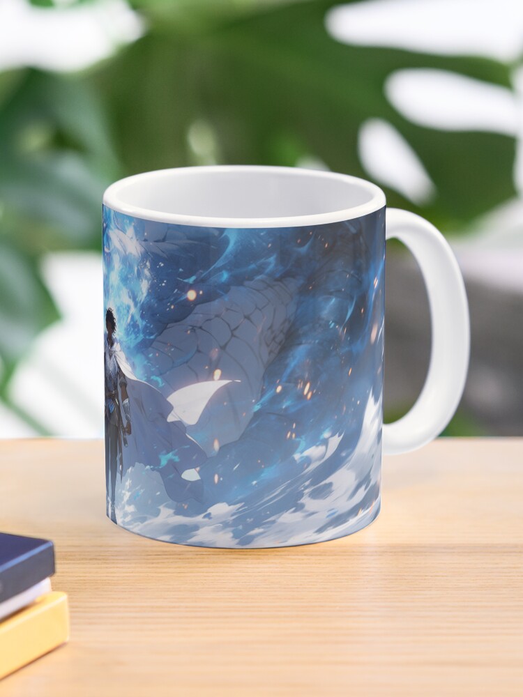 Thumbnail 1 of 6, Coffee Mug, Azure Guardian: The Noble Warrior and the Blue Dragon designed and sold by CasualCommander.