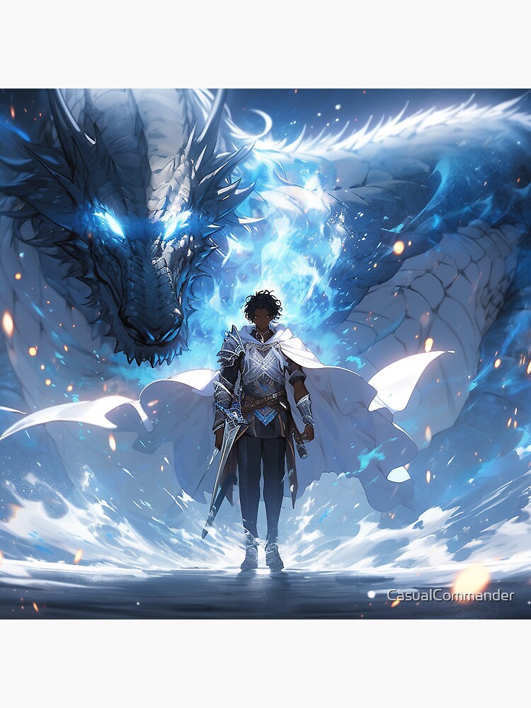 Thumbnail 5 of 5, Coasters (Set of 4), Azure Guardian: The Noble Warrior and the Blue Dragon designed and sold by CasualCommander.
