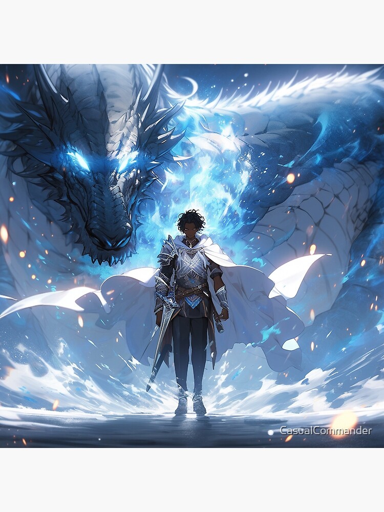 Thumbnail 2 of 2, Tote Bag, Azure Guardian: The Noble Warrior and the Blue Dragon designed and sold by CasualCommander.
