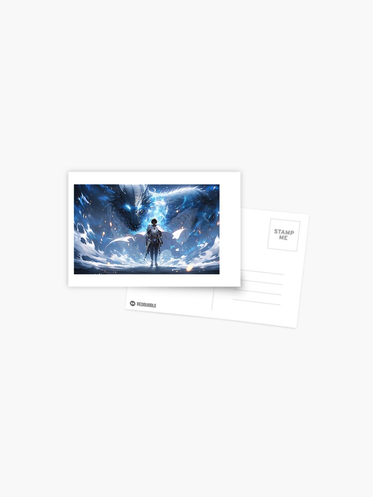 Thumbnail 1 of 2, Postcard, Azure Guardian: The Noble Warrior and the Blue Dragon designed and sold by CasualCommander.
