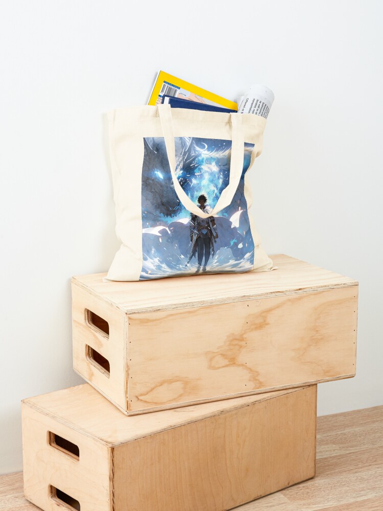 Thumbnail 4 of 5, Tote Bag, Azure Guardian: The Noble Warrior and the Blue Dragon designed and sold by CasualCommander.