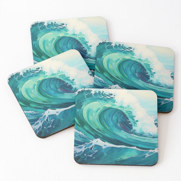 Artikelvorschau, Waves Watercolor entworfen und verkauft von tropicaltee.