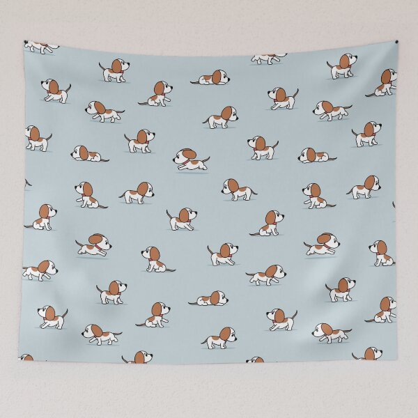 Item preview, cute puppy - coastal blue designed and sold by littlearrow.