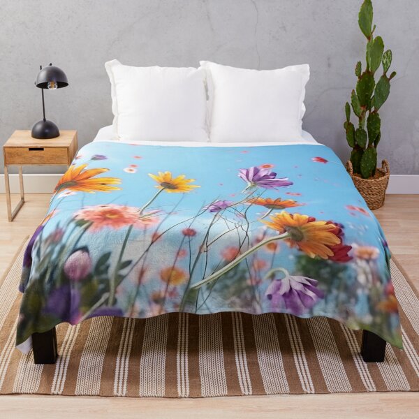 Item preview, Beautiful spring or summer flowers flying in the air, against teal background. View from below. Creative spring or summer floral layout. Minimal birthday, valentines or wedding concept. designed and sold by anytka.