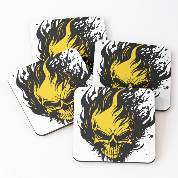 Item preview, yellow skull designed and sold by stickersrafisa.