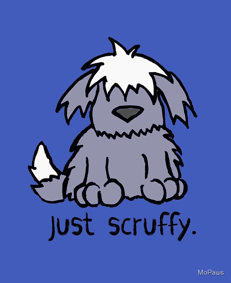 Just Scruffy Dog Cartoon Old English Sheepdog