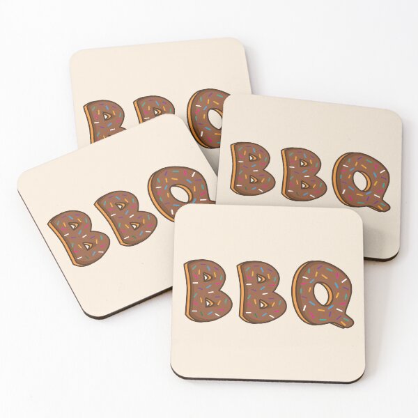 Item preview, BBQ Word Shaped Like Chocolate Donuts designed and sold by ITCHAWAWAA.