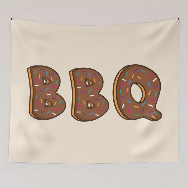 Item preview, BBQ Word Shaped Like Chocolate Donuts designed and sold by ITCHAWAWAA.