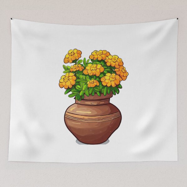 Item preview, vase with cempasuchil designed and sold by miguel-ozz.