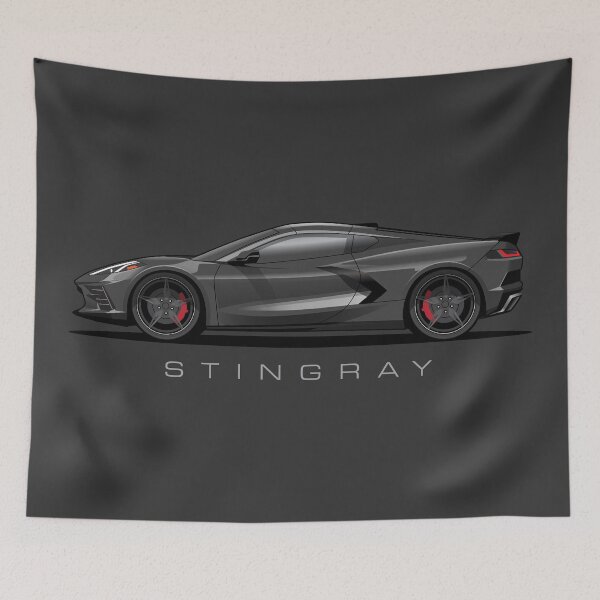 Item preview, Chevy Corvette C8 Black Illustration designed and sold by blackdogshop.