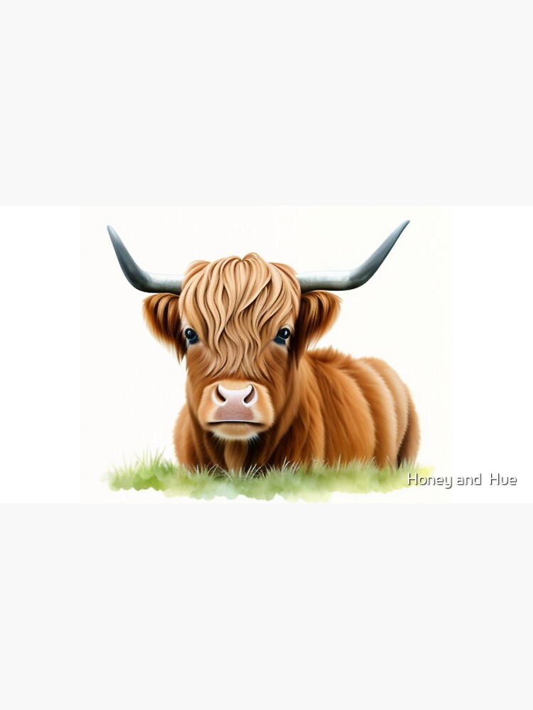 Highland Cow Seamless Pattern, Cute Cow Fabric Design, Longhorn