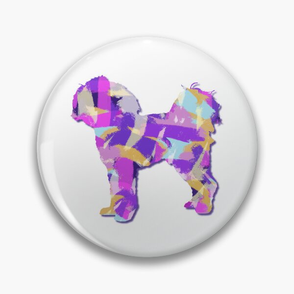 Item preview, Cavapoo Dog Silhouette Purple Pink Yellow Blue Design designed and sold by AMSonArt.