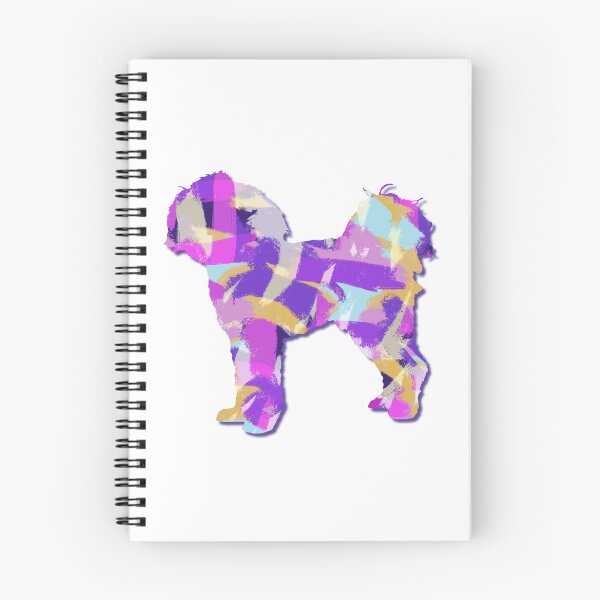 Item preview, Cavapoo Dog Silhouette Purple Pink Yellow Blue Design designed and sold by AMSonArt.