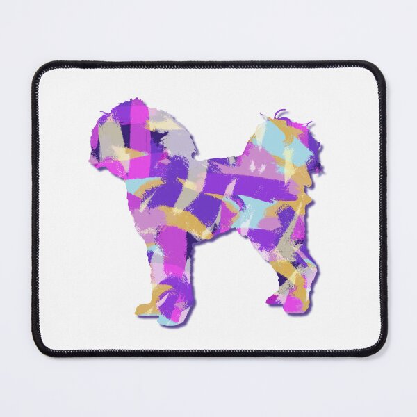 Item preview, Cavapoo Dog Silhouette Purple Pink Yellow Blue Design designed and sold by AMSonArt.
