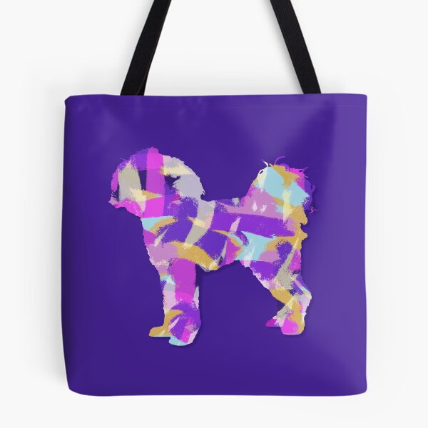 Item preview, Cavapoo Dog Silhouette Purple Pink Yellow Blue Design designed and sold by AMSonArt.