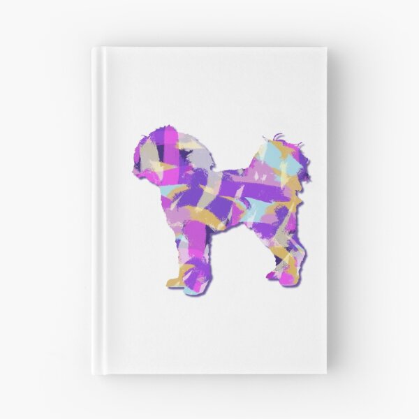 Item preview, Cavapoo Dog Silhouette Purple Pink Yellow Blue Design designed and sold by AMSonArt.