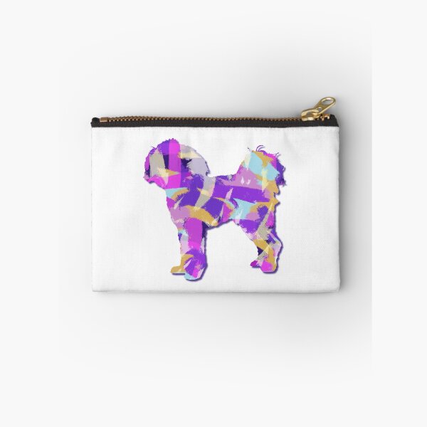 Item preview, Cavapoo Dog Silhouette Purple Pink Yellow Blue Design designed and sold by AMSonArt.