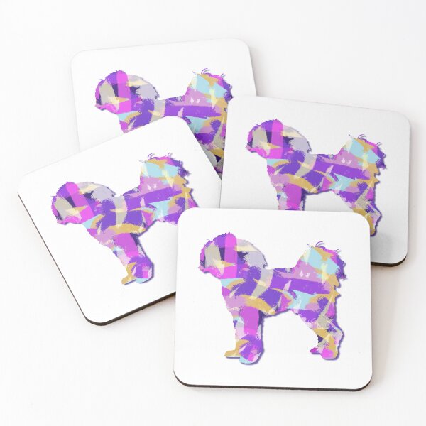 Item preview, Cavapoo Dog Silhouette Purple Pink Yellow Blue Design designed and sold by AMSonArt.