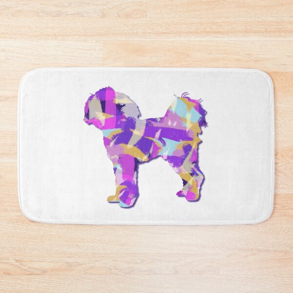 Item preview, Cavapoo Dog Silhouette Purple Pink Yellow Blue Design designed and sold by AMSonArt.