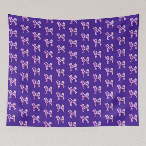 Item preview, Cavapoo Dog Silhouette Purple Pink Yellow Blue Design designed and sold by AMSonArt.