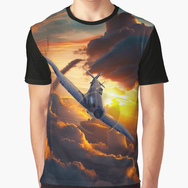 Vista previa del artículo con la obra «Aviones Spitfire al atardecer Arte aeronáutico», diseñado y vendido por CoolCarVideos.