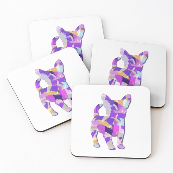 Item preview, Chihuahua Dog Silhouette Purple Pink Yellow Blue Design designed and sold by AMSonArt.