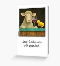 Will Bullas "sheep-faced on red wine with some chick" Greeting Card