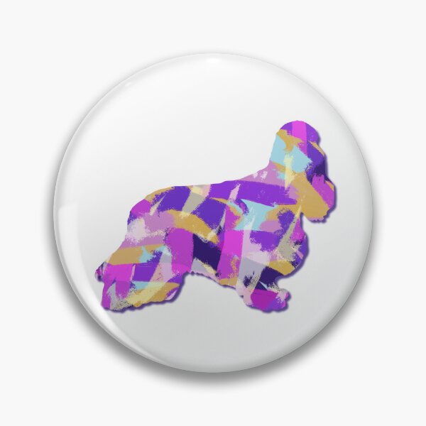 Item preview, Cocker Spaniel Dog Silhouette Purple Pink Yellow Blue Design designed and sold by AMSonArt.