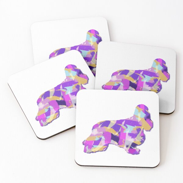 Item preview, Cocker Spaniel Dog Silhouette Purple Pink Yellow Blue Design designed and sold by AMSonArt.