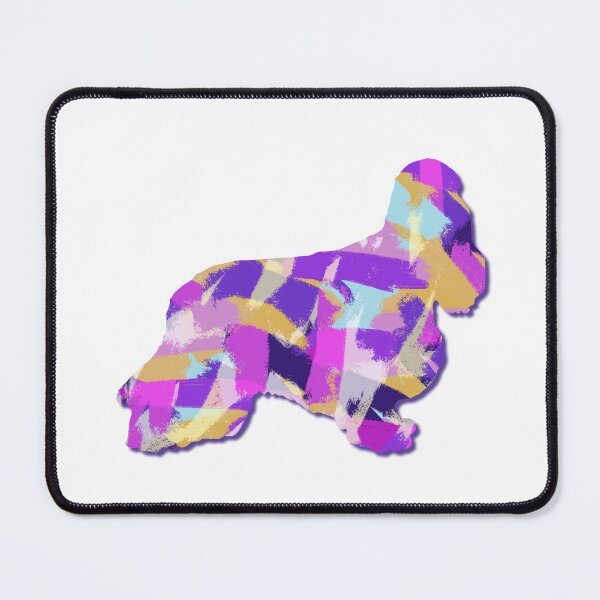 Item preview, Cocker Spaniel Dog Silhouette Purple Pink Yellow Blue Design designed and sold by AMSonArt.