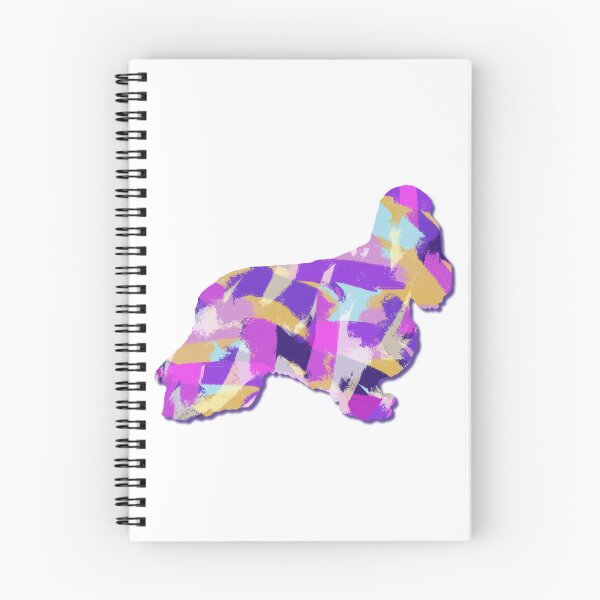 Item preview, Cocker Spaniel Dog Silhouette Purple Pink Yellow Blue Design designed and sold by AMSonArt.
