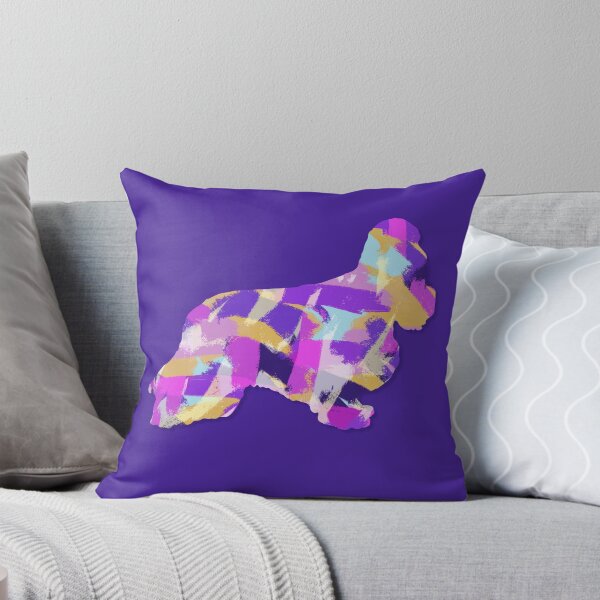 Item preview, Cocker Spaniel Dog Silhouette Purple Pink Yellow Blue Design designed and sold by AMSonArt.