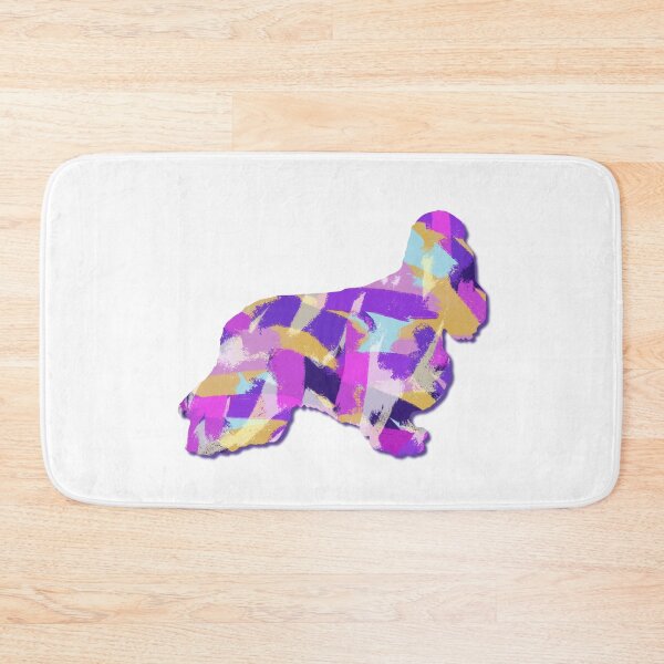 Item preview, Cocker Spaniel Dog Silhouette Purple Pink Yellow Blue Design designed and sold by AMSonArt.