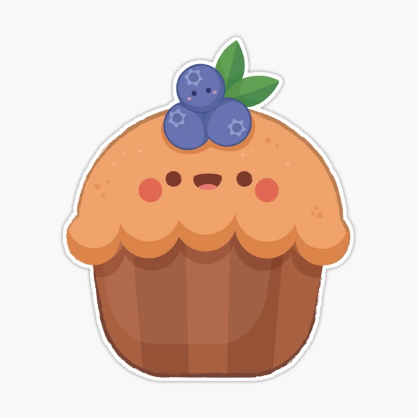 Cute Blueberry Cupcake Sticker for Sale by sugarhai  Cute laptop stickers,  Cute cupcake drawing, Cute panda wallpaper