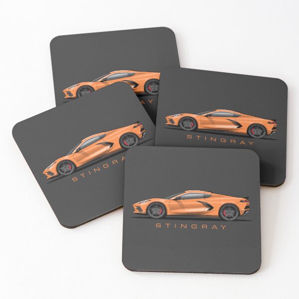 Item preview, Chevy Corvette C8 Orange Illustration designed and sold by blackdogshop.