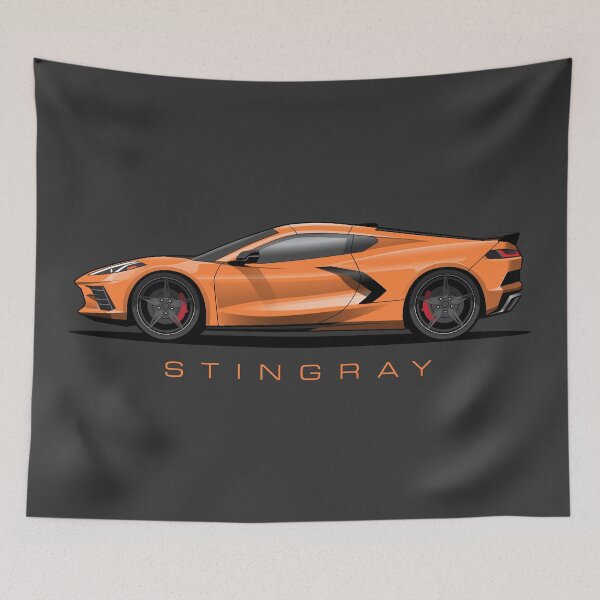 Item preview, Chevy Corvette C8 Orange Illustration designed and sold by blackdogshop.
