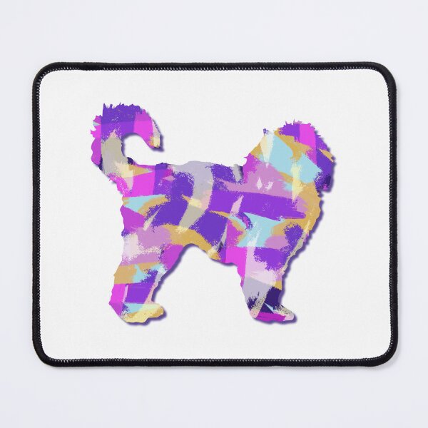 Item preview, Cockapoo Dog Silhouette Purple Pink Yellow Blue Design designed and sold by AMSonArt.