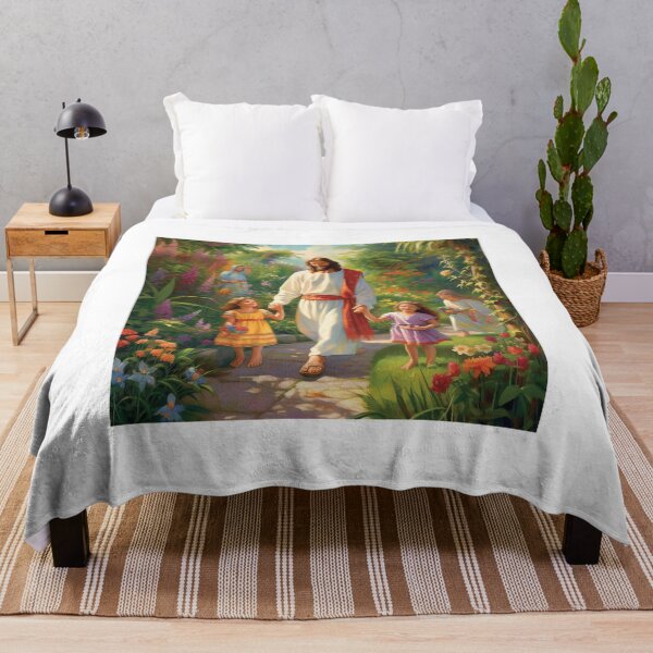 Item preview, Jesus Walking with Children - 1 designed and sold by HeavenGalleria.