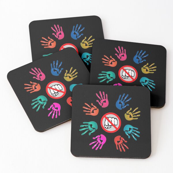 Item preview, Open hands in non-violent colors prohibition on use of fists designed and sold by JaroDesign2023.