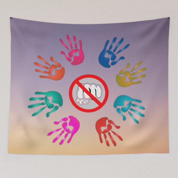 Item preview, Open hands in non-violent colors prohibition on use of fists designed and sold by JaroDesign2023.