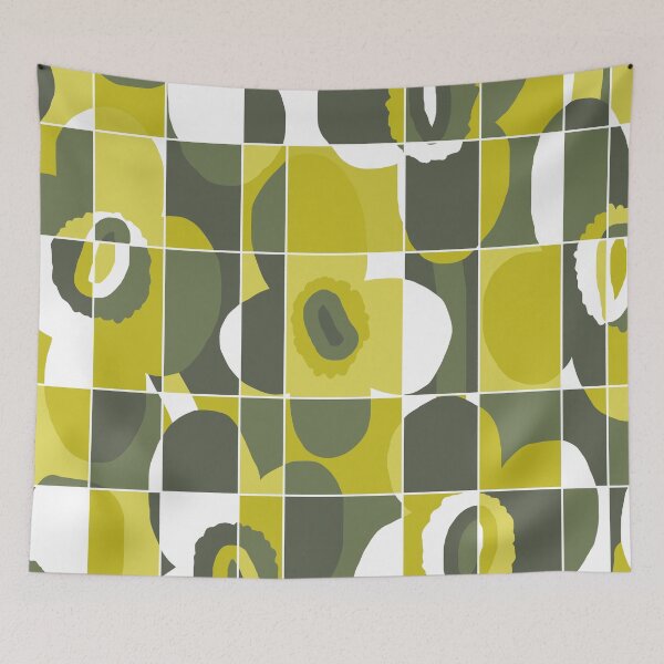 Item preview, Iconic Retro Scandinavian Flowers in Gradient Green designed and sold by Deutschic.