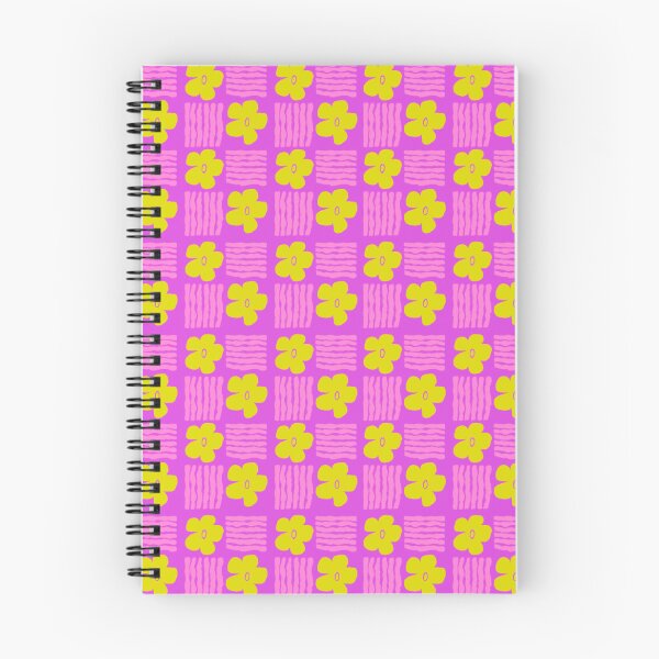 Item preview, Chartreuse and Pink on Magenta Geometric Floral Blockprint designed and sold by springstdesign.