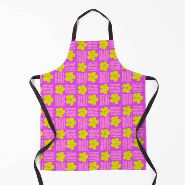 Item preview, Chartreuse and Pink on Magenta Geometric Floral Blockprint designed and sold by springstdesign.