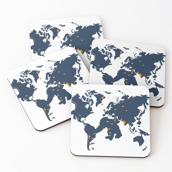 Item preview, World map in arty creative style designed and sold by janedewaard.