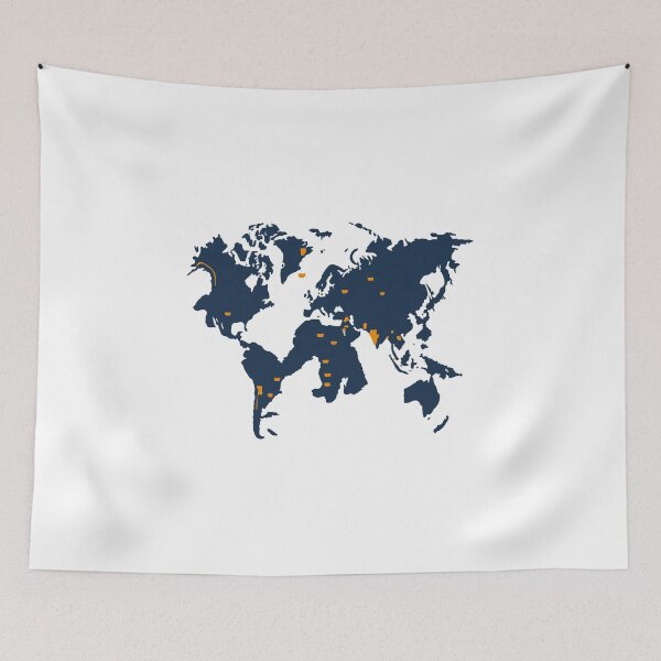 Item preview, World map in arty creative style designed and sold by janedewaard.