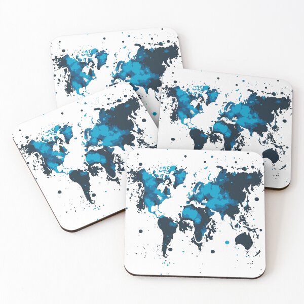 Item preview, World map in arty creative style designed and sold by janedewaard.